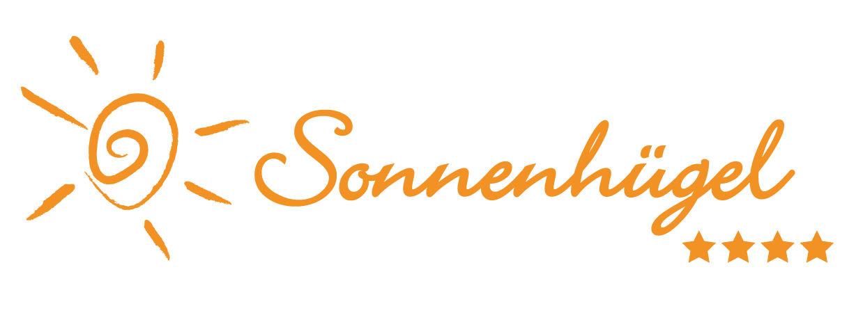 Logo Sonnenhügel mit gelber Schrift auf transparentem Hintergrund